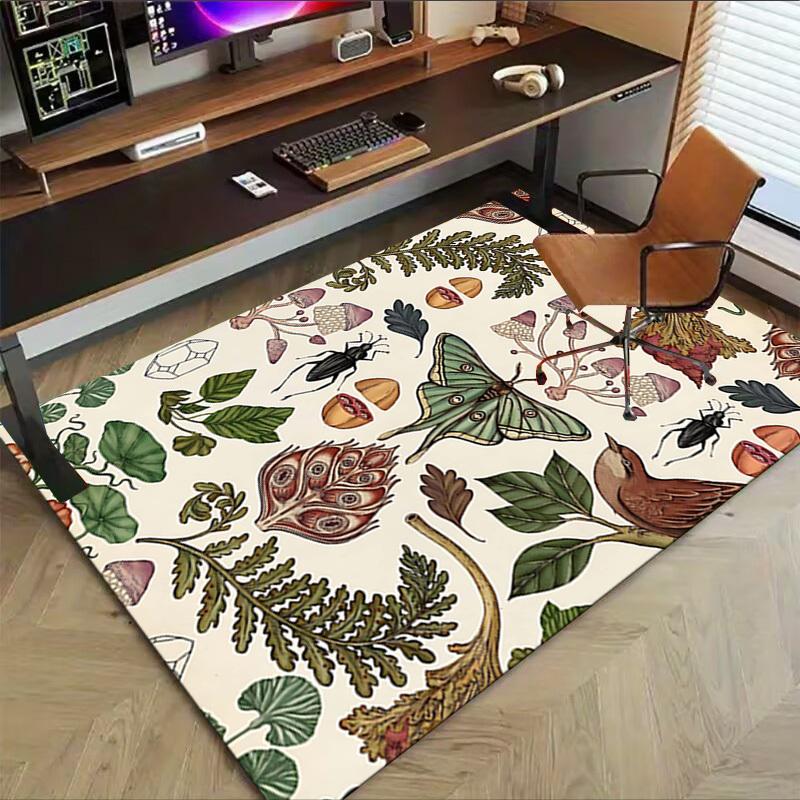 1PC Botanical Illustration Extra Large Non Slip Floor carpet, Office, family, bedroom, Studio   Large Area Rug Indoor Rugs, Vibrant Colors