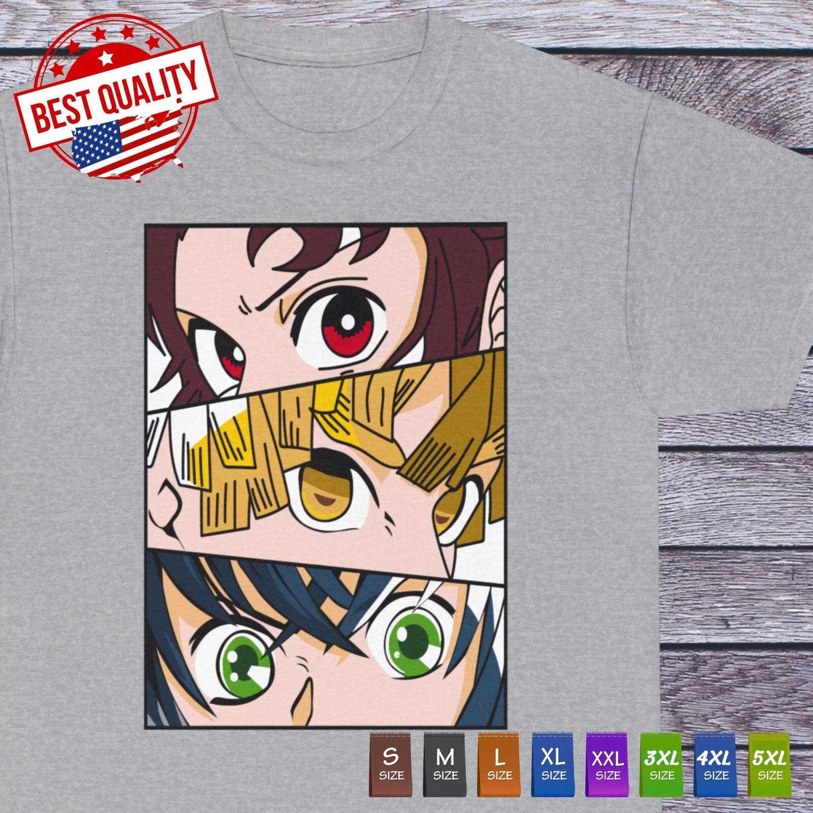 Tanjiro Zenitsu Inosuke T Shirt Demon Slayer Tee Anime Clothing Manga Japanese 4XL