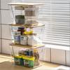 Stapelbare Vorratskammer-Organizer Mit Holzdeckeln Küchenaufbewahrung Transparente Behälter Unterspülbecken-Organizer Für Zwiebeln Kartoffeln Obst Gemüse