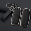 Interior Mouldings 3 Buttons Zinc Alloy Leather Car Key Case Cover Shell For Ford Territory 2019 - 2024 Protection Keychain Auto