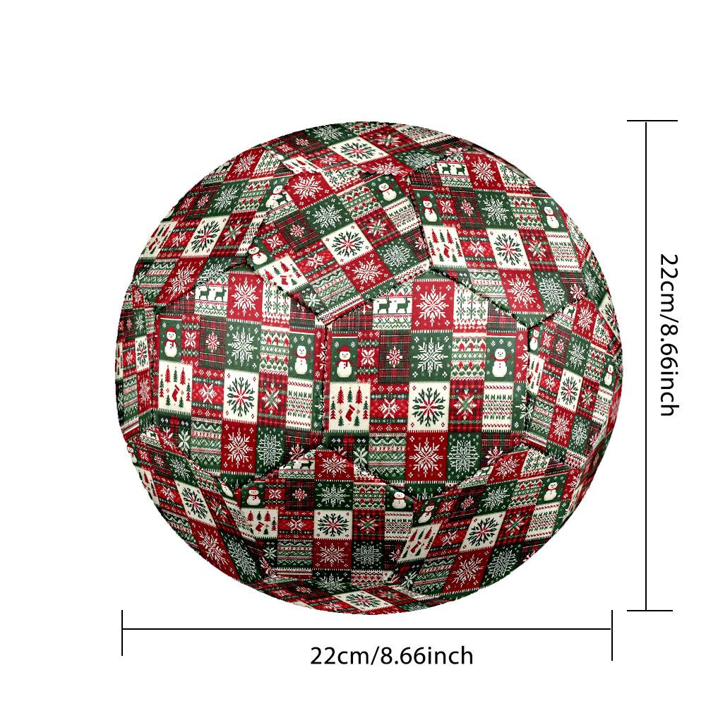 1pc Christmas Knit Size 5 Soccer Ball Professional Match Training Football Indoor &Outdoor Sports Ball Lightweight Durable M6517