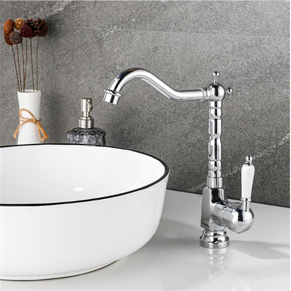 Tuqiu Gold Tall Torneiras Bathroom Faucet Basin Faucet Sink Faucet Antique Lavotory Faucet Basin Taps Hot Cold Mixer Tap Crane