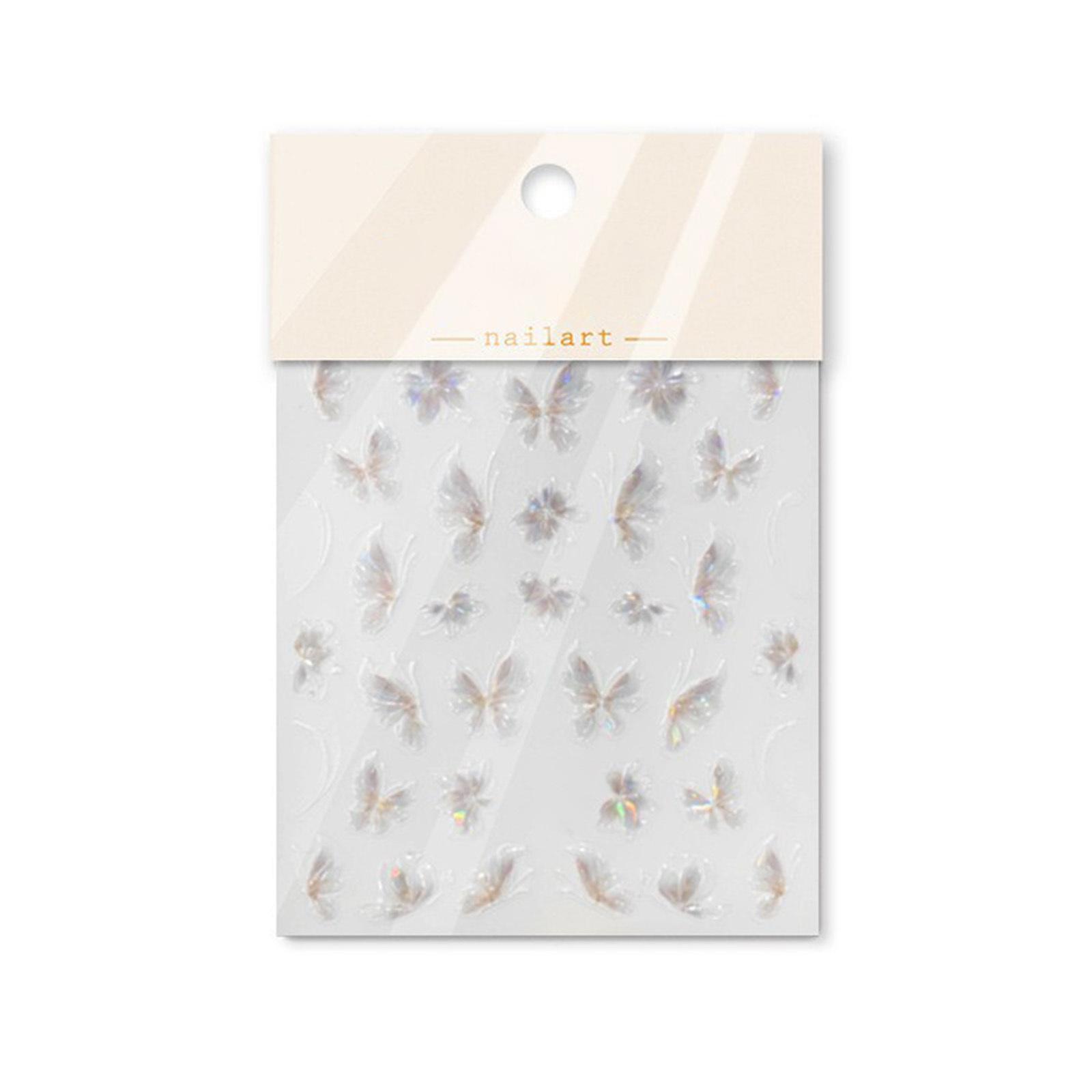 

2 шт. Накладные ногти для женщин и девушек, 3D дизайн с бабочками, акриловые искусственные ногти с полным покрытием, самоклеящиеся ногти, аксессуары для DIY маникюра, многоразовые One Size