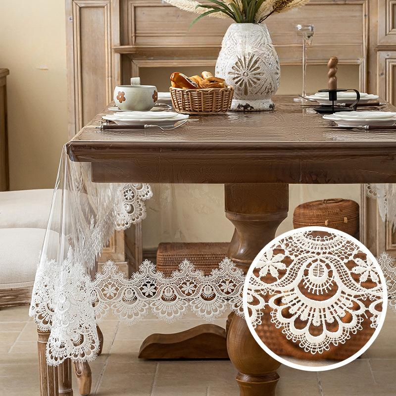 New PVC Transparent Table Mat Waterproof and Oil Resistant Soft Glass European Tablecloth Non Washable and Erasable Rectangular Dining Table Cover