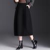 Elegant Korean Style Woolen Skirt: 2026 Winter Fashion, Elastic Waist, Slimming Bud, Mid-Length Design for Women
