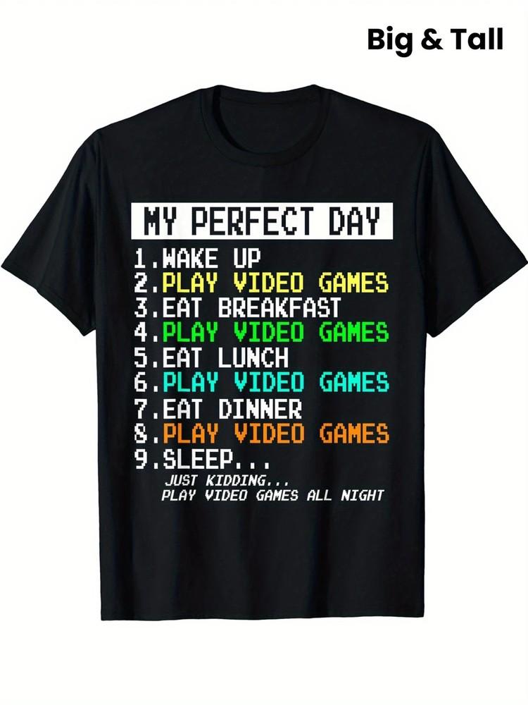 

Perfect Day Gamer Graphic Tee - Short Sleeve T-Shirt 4XL
