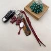 Fashionable Acetate Comb Mirror Keychain Multifuntional Key Accessory Suitable for Youthful Women and Girl Outdoor Use