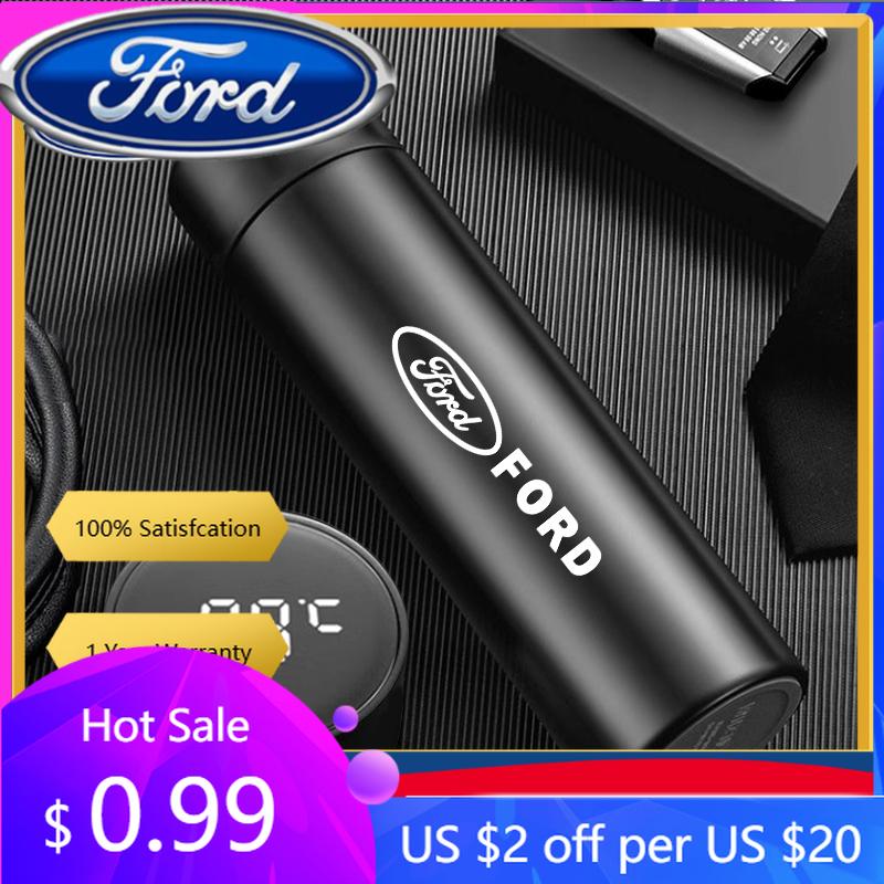 New 2026 Car Sticker For Ford Smart Insulation Cup Thermos Cup Water Bottle Led Digital Temperature Display For Ford Focus mk2 m