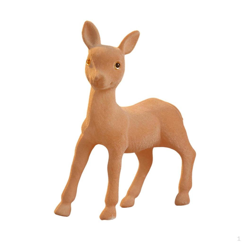 Christmas Elk Figurine Simulated Deer Sculpture Collectible Holiday Decor for Porch Entrance