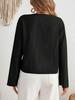 2025 Lace-Up V-Neck Long-Sleeve Top: European & American Cross-Season Casual Women's Fashion