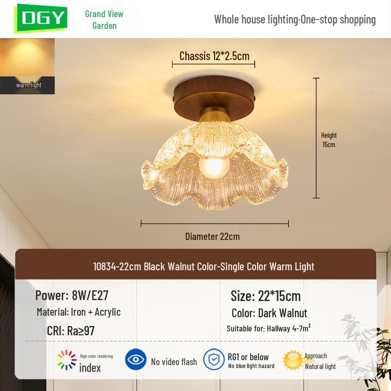 Chinese Style Luxury Corridor & Balcony Ceiling Light - French Retro Design