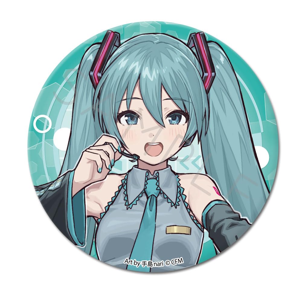 Miku Piapro Round Tin Badge 6 Types 6 Pieces BOX "Hatsune & Characters" [76mm] [Total Trading]