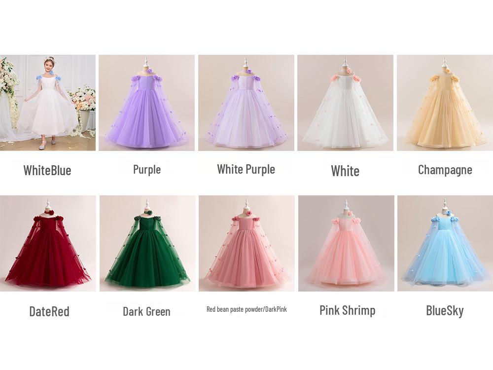 Children's Formal Evening & Flower Girl Dress for Piano, Wedding, or Princess Events