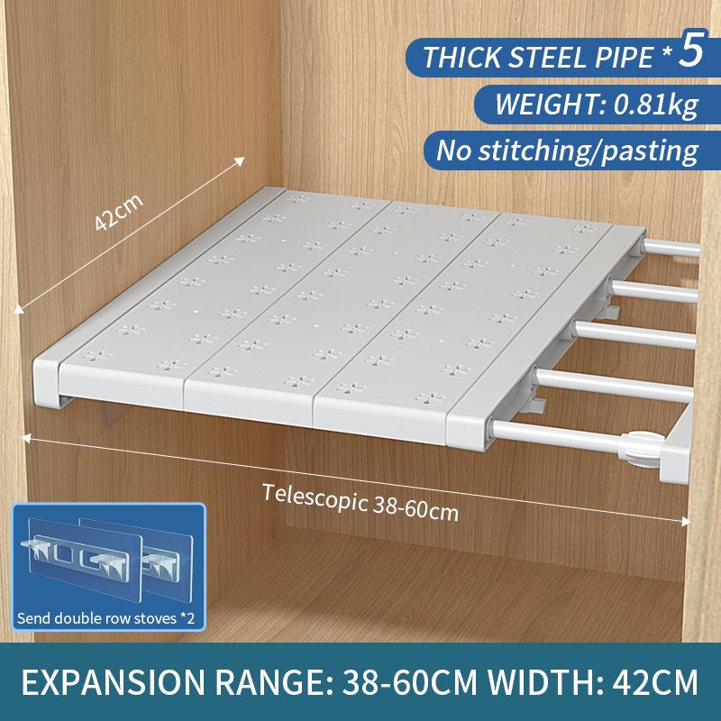 Retractable Wardrobe Shelf Divider and Organizer