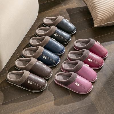 Women's Slippers Winter Windproof Warm Plush Memory Foam Home Slippers for Men House Shoes