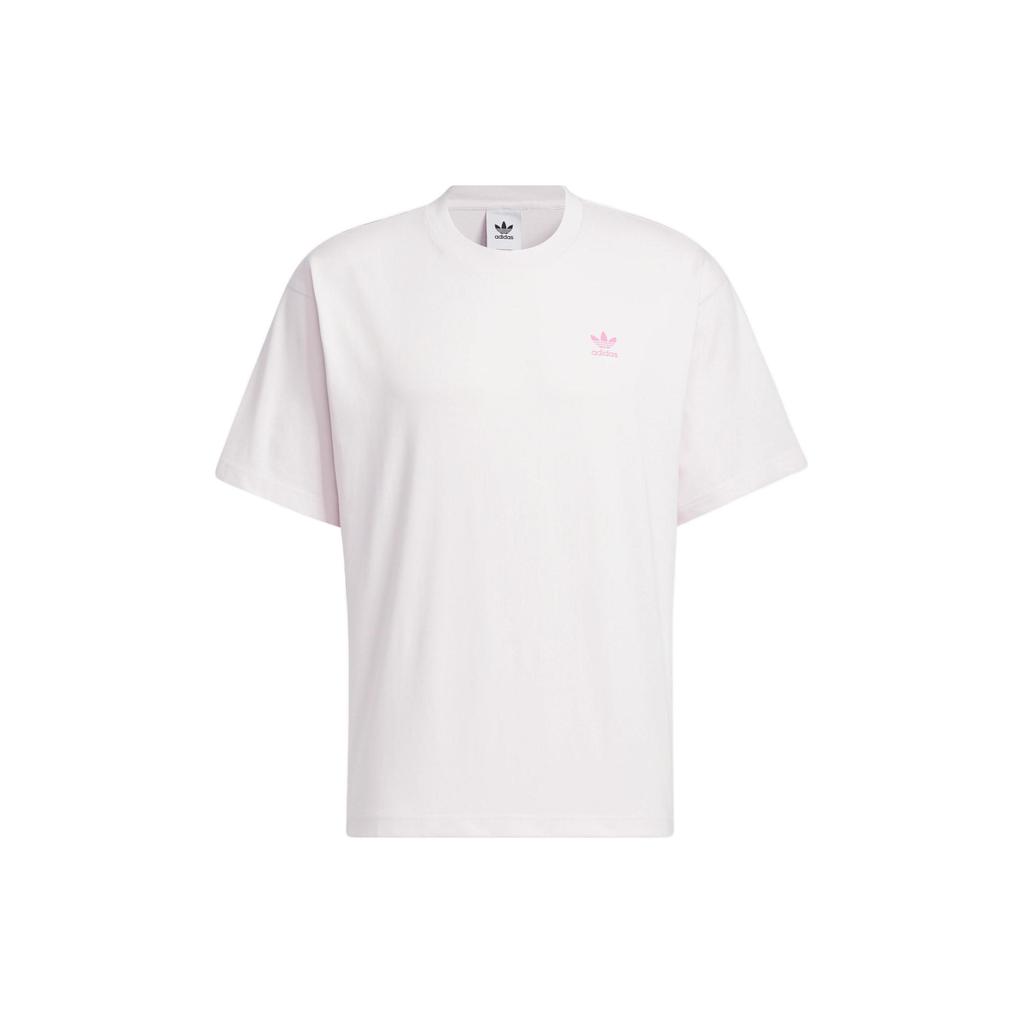 Adidas Originals Trefoil Logo Cartoon Print Crew Neck Pullover Short Sleeve T-Shirt Unisex Tops Pink HY4683