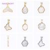 Trendy Multi Styles Charms 18K Gold Plated Brass Inlaid Shell Charms Pendants For DIY Jewelry Making Necklace Accessories