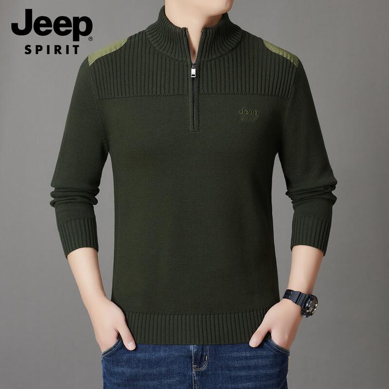 

JEEP SPIRIT Men s Half-Zip Stand Collar Cotton Sweater 3XL