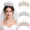 Wedding Decoration White Pearl Letter Crown Shiny Bride Tiara Zinc Zinc Alloy Rhinestone Headband Wife Gift