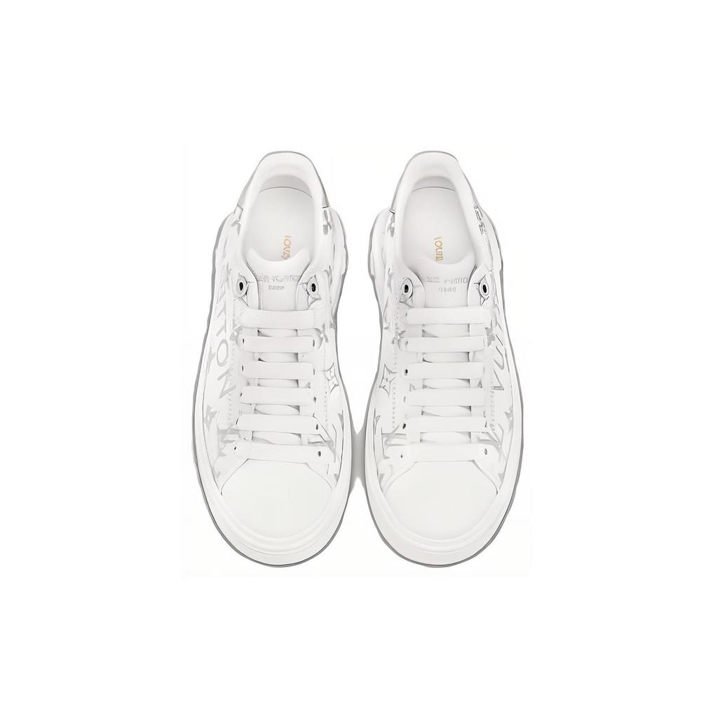 Louis Vuitton Time Out Sneakers 'White With Silver Monogram' Women's 1AAVV6