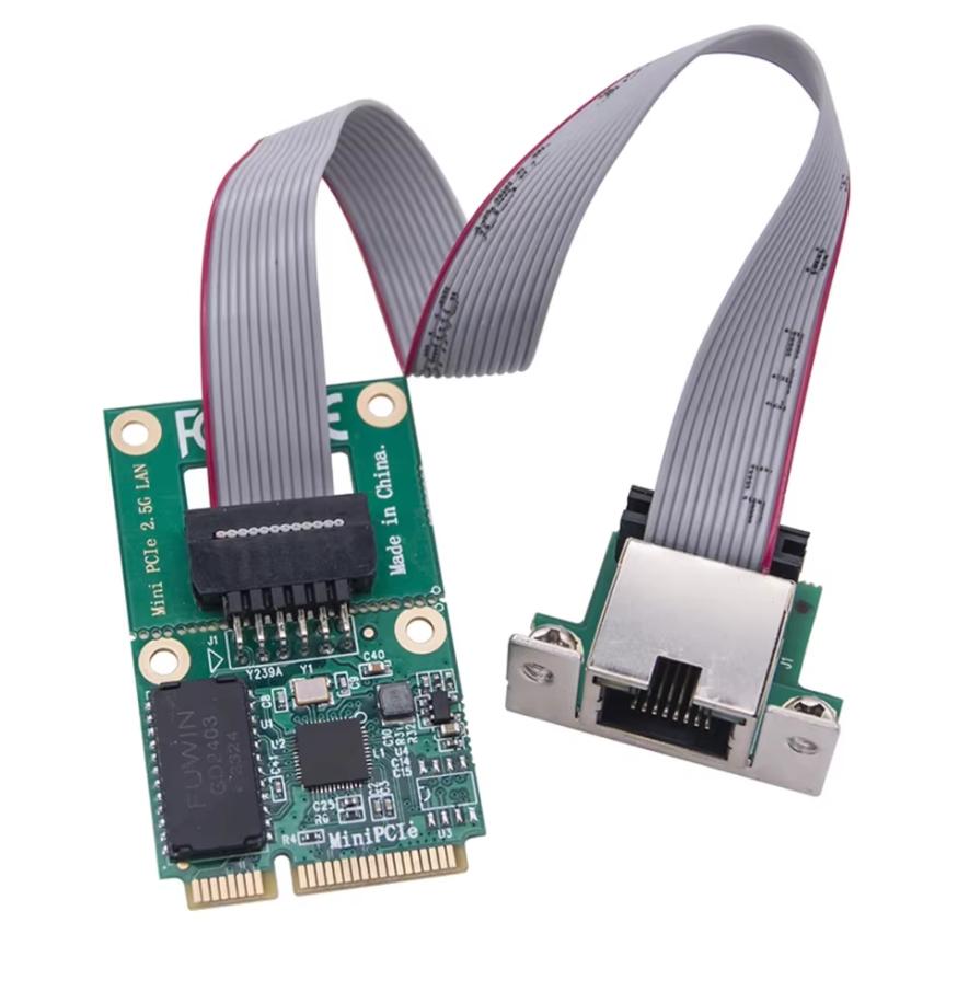 M2 RJ45 Network Adapter RTL8125BG Chip M.2 Gigabit Ethernet Network Card 2.5G/1000/100Mbps PCIE Bus Network Card