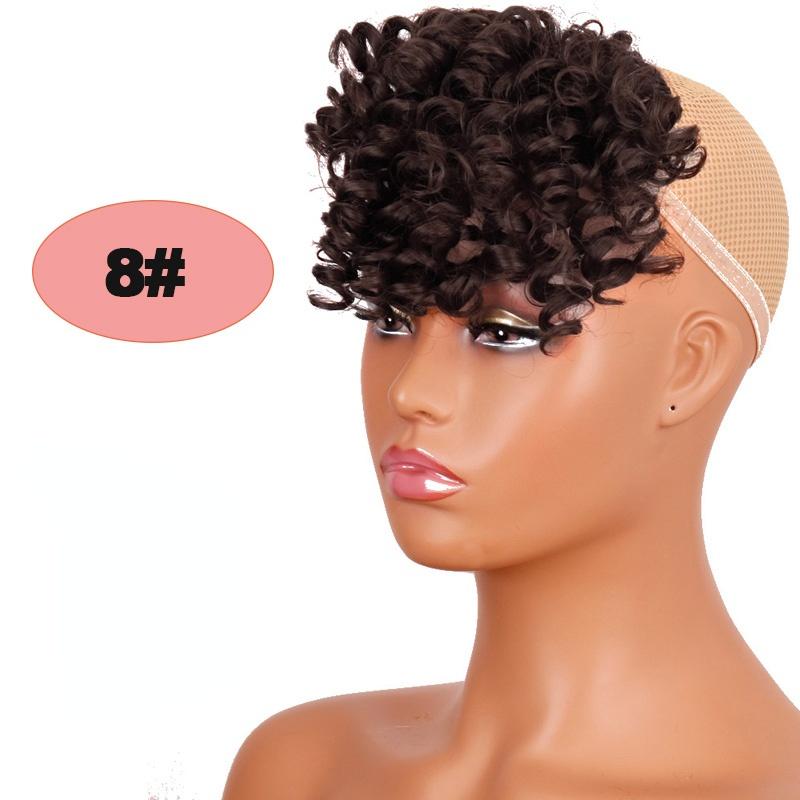 

MISSQUEEN Edge Wig Женские синтетические искусственные короткие шпильки с челкой, наращивание волос, верхняя часть волос, натуральное наращивание вьющихся волос 12inches