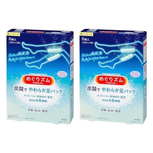 [Bulk Purchase] Set of 2 MegRhythm Carbonated Soft Foot Sheets, Lavender Mint Scent, 6 Sheets