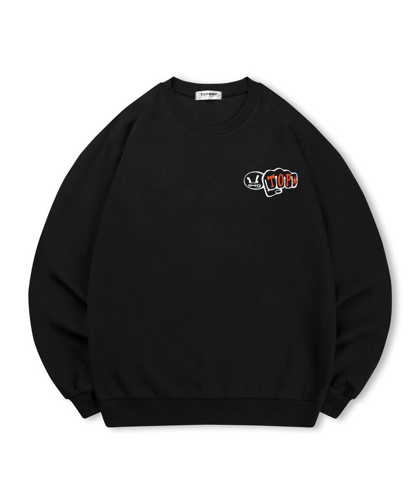 TOPBOY [Non-Fleece Or Fleece] Blowfist Printed Sweatshirt (Type B)