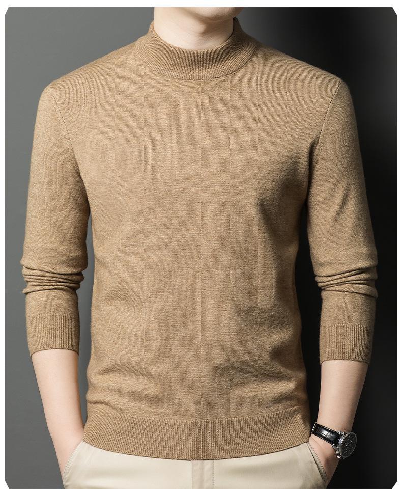 Herrenpullover mit halbem Rollkragen: Trendige Herbst/Winter Strickware im koreanischen Stil, Warme Oberbekleidung für Herren