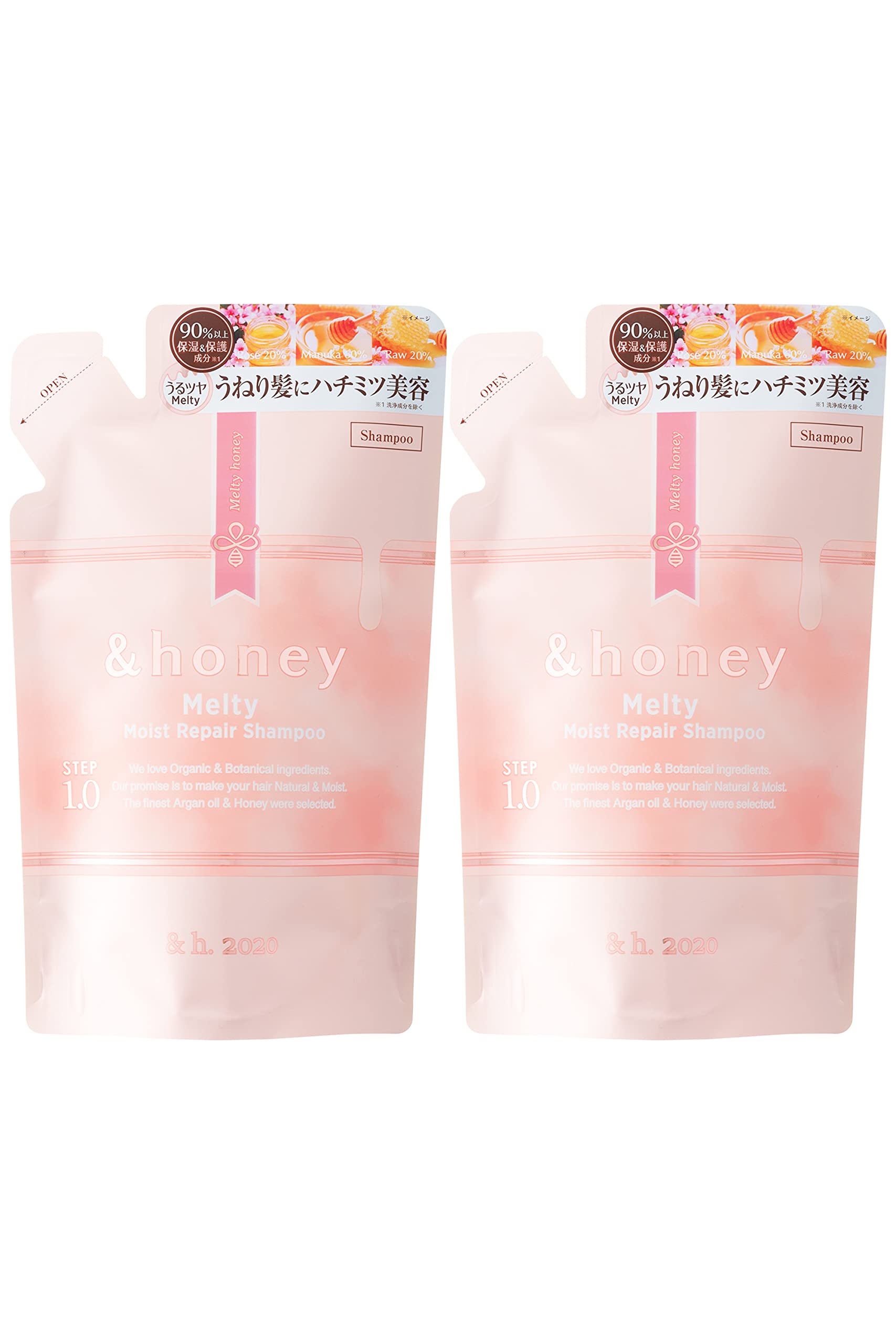 

Шампунь для відновлення Melty Moist Refill 2 шт. 700 мл Shampoo &honey 1.0