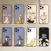 C-Chaotic Duck And Goose Phone Case For iPhone17,16,15,14,13,12 Plus,Max Soft Silicone Black Cover