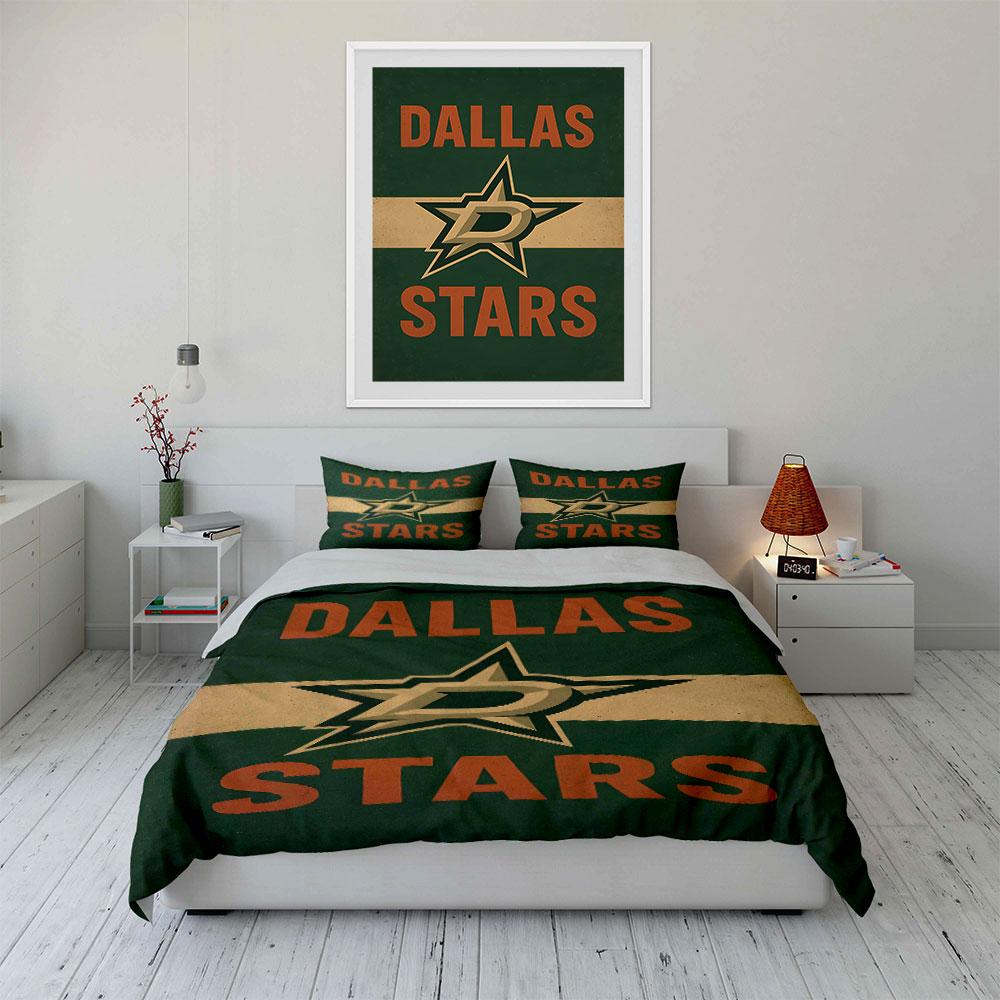Dallas Stars Logo Bedding Design Print Bedding Set Duvet Cover Pillowcases (1* Duvet Cover 2* Pillowcases Do Not Include Comforter)