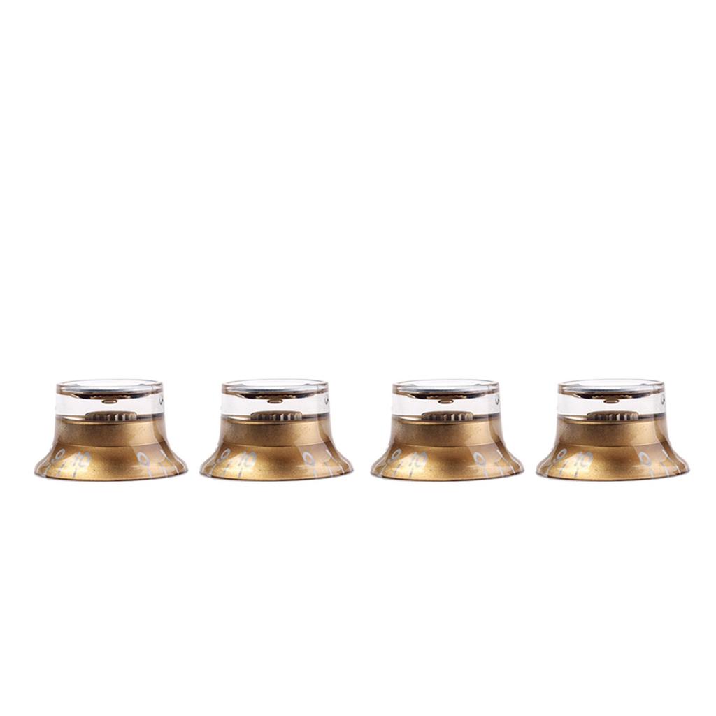 4pcs Electric Guitar Top Hat Knobs Volumes Tone Control Knobs Plastic Electronic Control Knobs Guitar Accessories