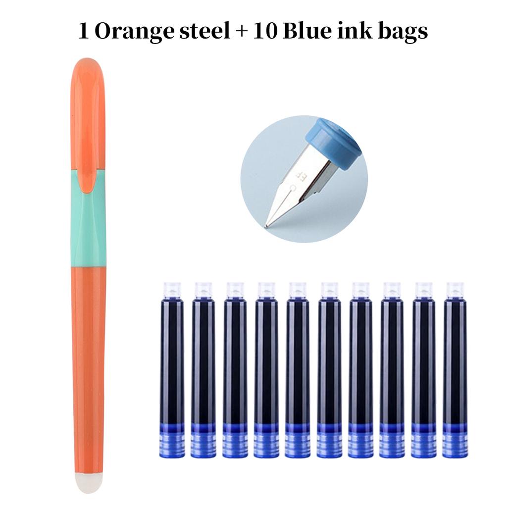 Kawaii Stance Pen Soft Grip, Erasable Replaceable Ink Children's Writing Posture Training Pen School Student Stationery Supplies