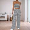 Striped Strapless Trousers Two-piece Summer Fashion Casual Suit