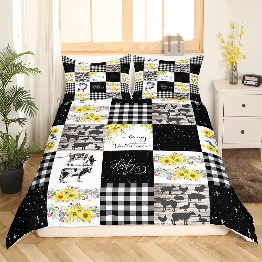 Mandala Three-Piece Digital Printing Bedding Set Exotic Black And White Bed Cover