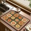 Extremely Simple Style Flower Kitchen Diatomaceous Mud Drainage Pad Absorbent Pad Bar Counter Coffee Machine Pad Placemat