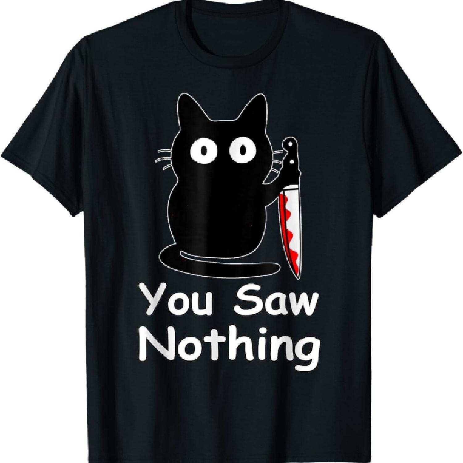 

Хэллоуин Черный кот Ты ничего не видел Футболка XXXXXL чёрный