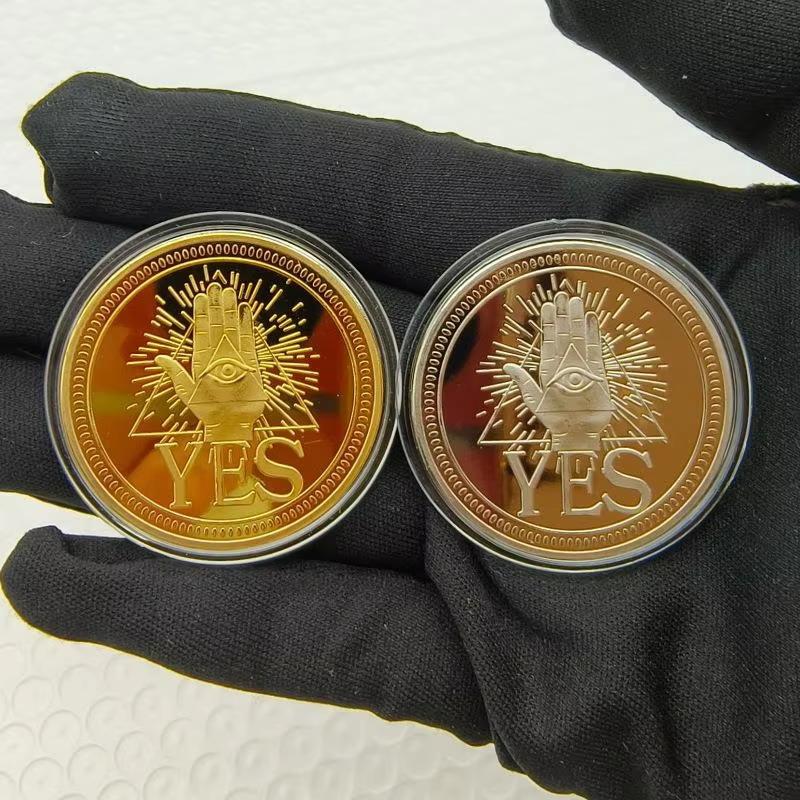 Retro Dual Sided Yes No Decision Coin Anti-Corrosion Metal for Party Games Decision Making Gift for Teen Adult Collection