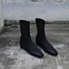 Inner Heightening Minimalist High Elastic Nude Elastic Boots Women's Delicate Socks Boots Show High Thin Boots Flat Bottom Comfortable Short Boots