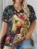 Summer New Horse T-Shirts Graphic 3D Print Women's Short Sleeve T Shirt Streetwear Harajuku Y2K Casual Tees Tops Female Clothing