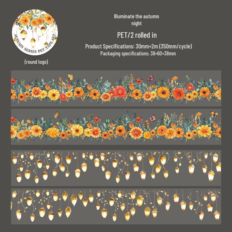 Beautiful Day Set: Autumn Colors PET Tape Series - 4 Styles of DIY Scenery