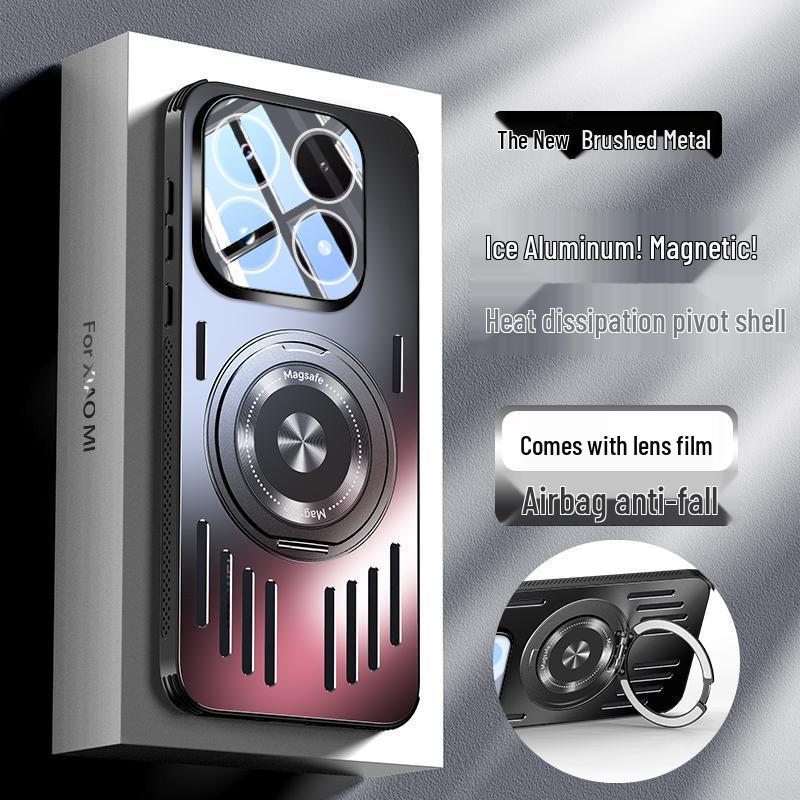 Xiaomi17 Mi17ProMax Aluminum Phone Case with Stand - Full Coverage, Drop-Proof Protection for Men