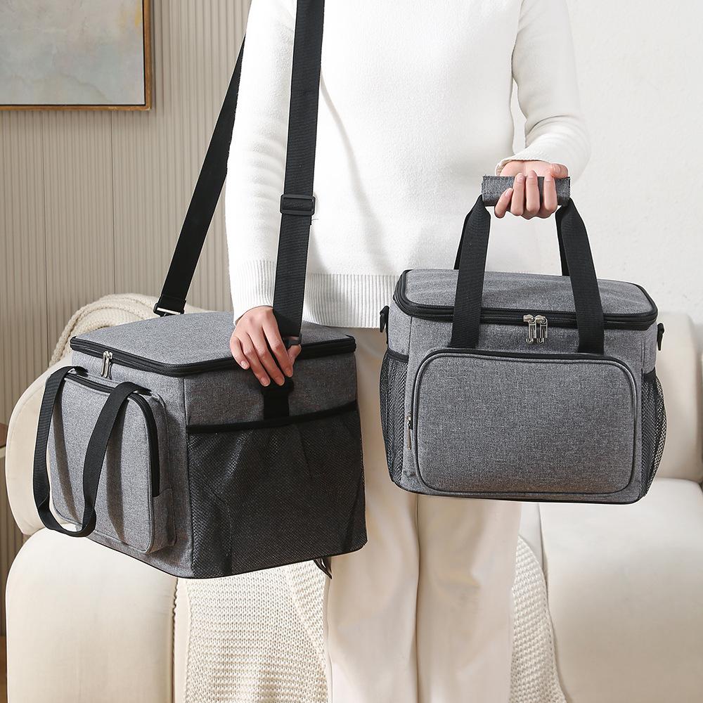 Large Capacity Thickened Aluminum Foil Insulated Bag for Outdoor Picnic and Takeaway, with Ice Pack Compatibility