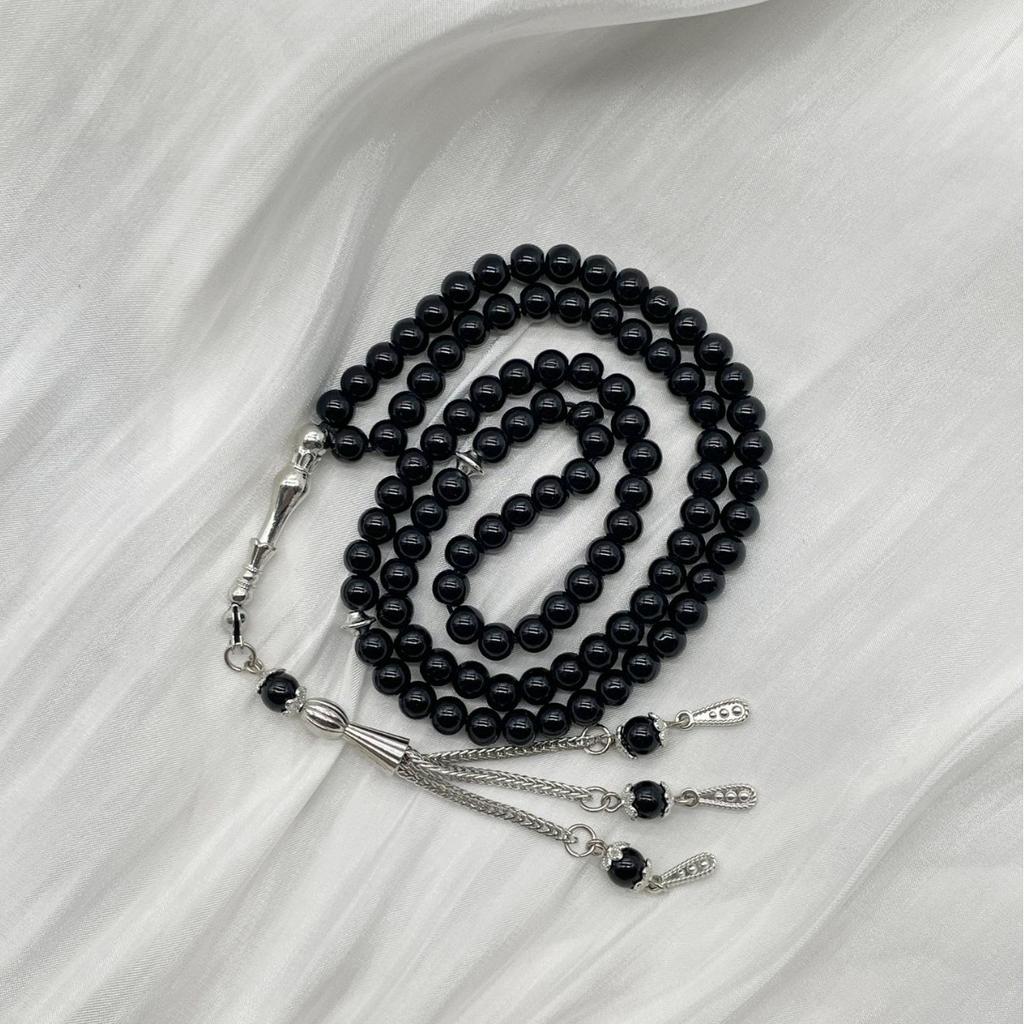Handmade Glass Tasbih | Muslim Prayer Beads with Elegant Tassel | Daily Use Islamic Rosary & Fashion Spiritual Bracelet