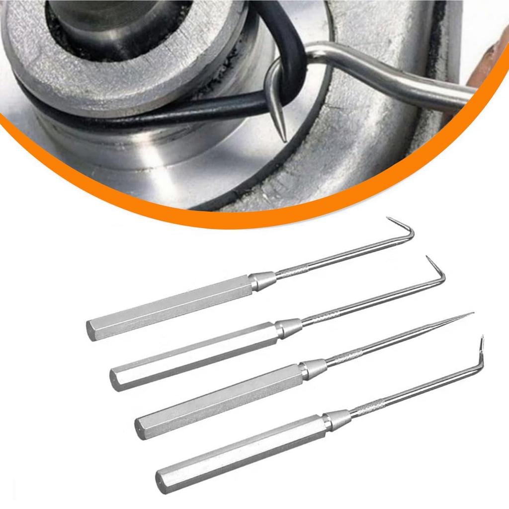MUFUSHAN Hook & Pick Set, Set of 4, Lumi Handle, Resistant Grip, DIY Repair Tool, General Purpose
