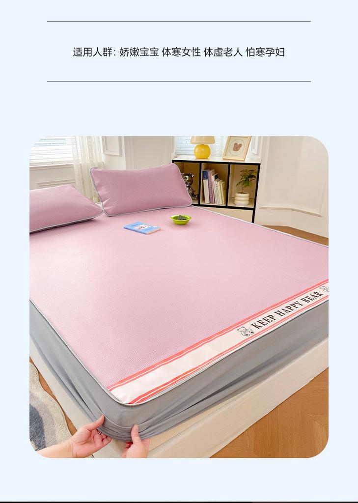 Clever Plan: Washable Cooling Mat, Fully Wrapped Non Slip Bed Sheet, Cooling Mat for Home Use, Three Piece Set, Summer Mattress Protective Cover