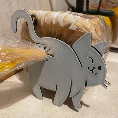 Cat Butt Bread Clip 3D Printed Cat Shaped Bag Holder Reusable Food Bag Clips for Bread Snack Bags Novelty Kitchen Gadget for Cat Lovers