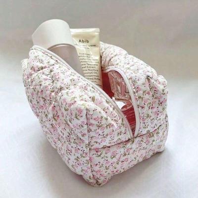 1pz Borsa Cosmetica con Zip Stampata, Pochette Organizer, Necessaire da Viaggio, Borsa Trucco da Viaggio di Grande Capacità