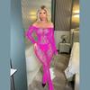 Women Fishnet Mesh Bodystocking Long Sleeve Bodysuit See Through Tights Nightwear Erotic Lingerie Crotchless Jumpsuit